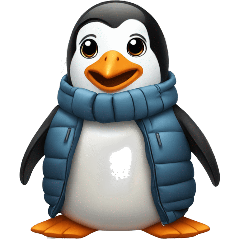 Penguin wearing a puffer coat  emoji