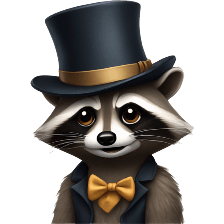 Raccoon in tophat emoji