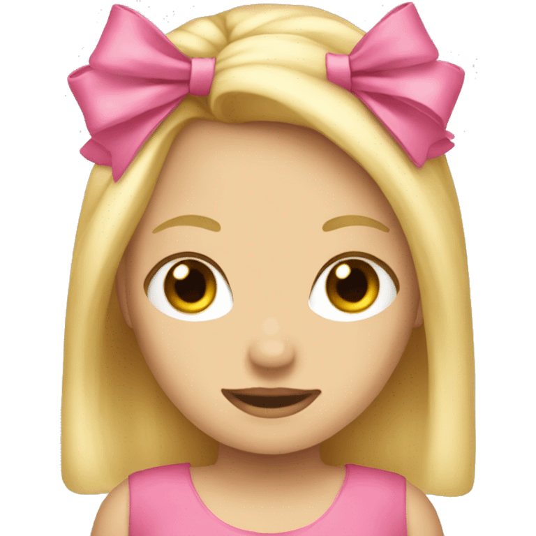 blonde hair pink bow  emoji