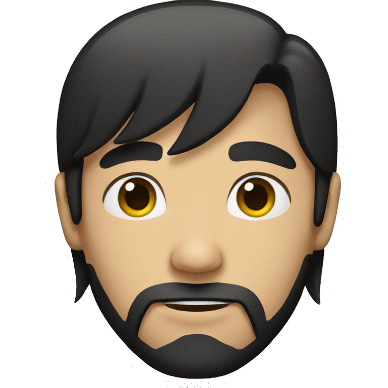 Male long black Hair emoji