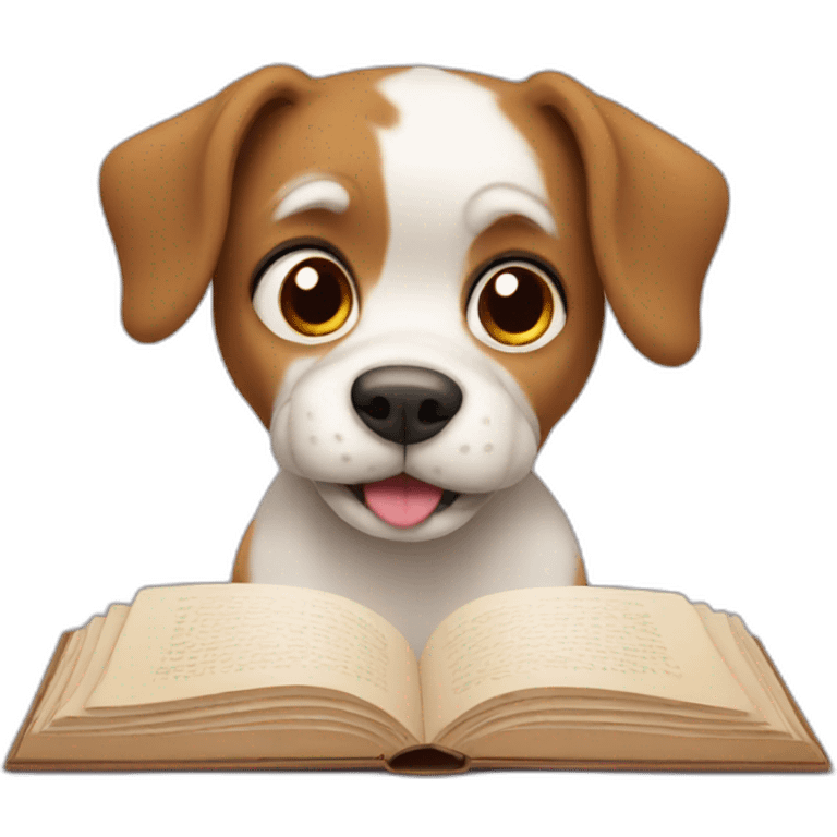 Dog reading emoji