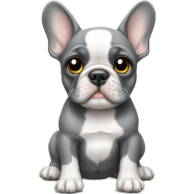 grey french bulldog puppy emoji