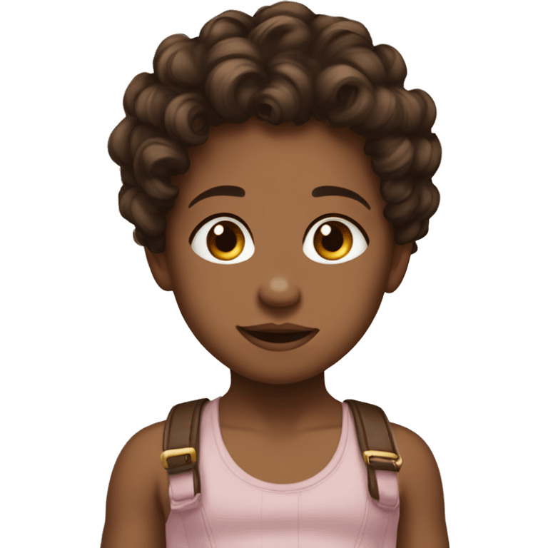 Monkidababy light brown skin dark brown curly short hair emoji