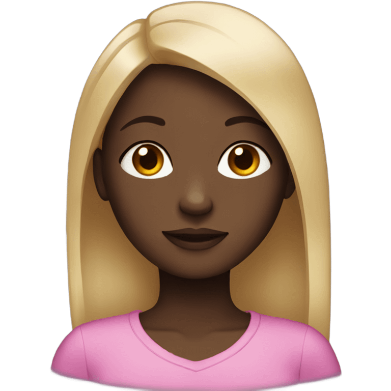 black girl with straight hair emoji