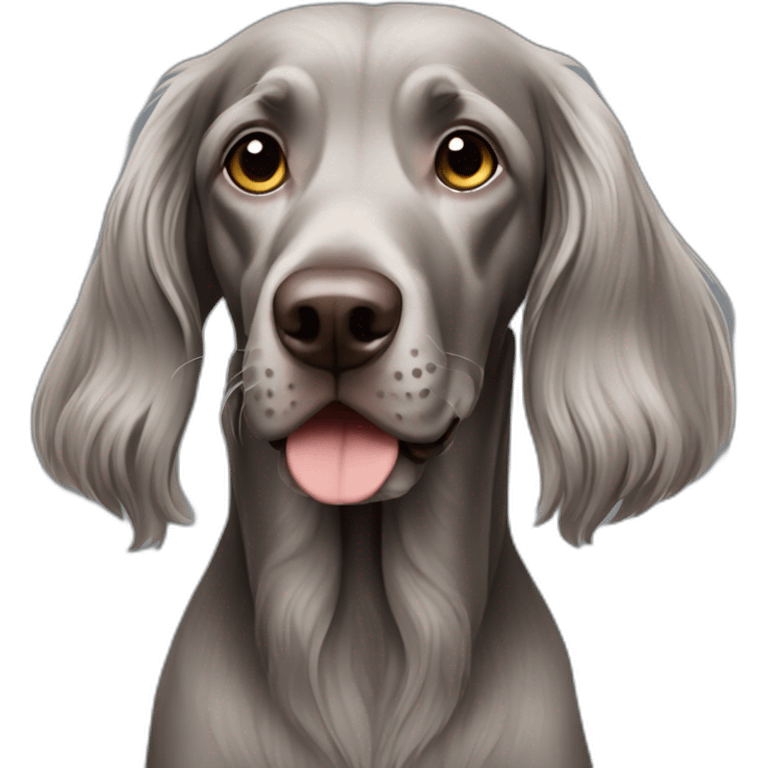 longhair weimaraner all body emoji