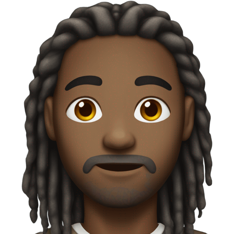 African American man with dreadlocks dark brown eyes  emoji