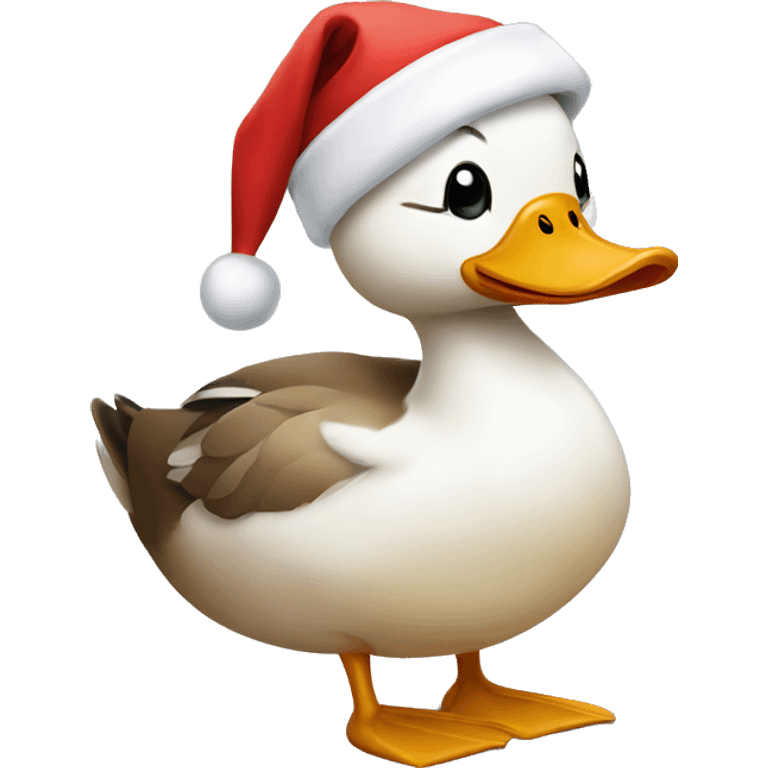 Duck wearing a Santa hat  emoji