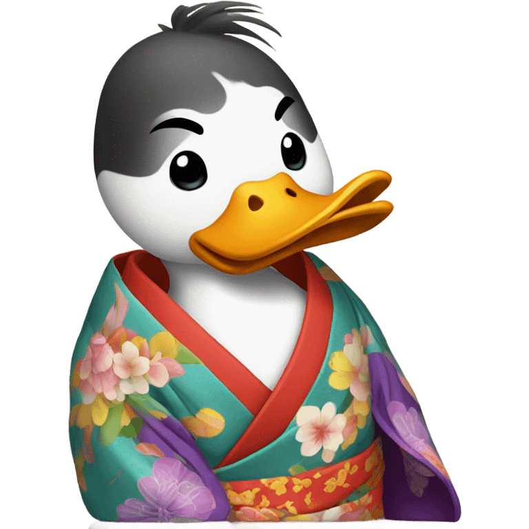 Duck in a kimono emoji