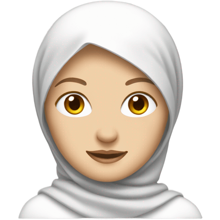 White women with white hijabi driving a car emoji