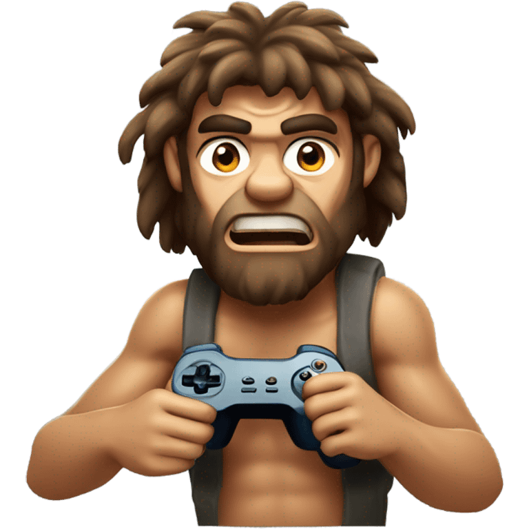 Caveman playing video game  emoji