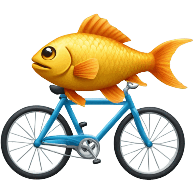 Fish riding a bike emoji