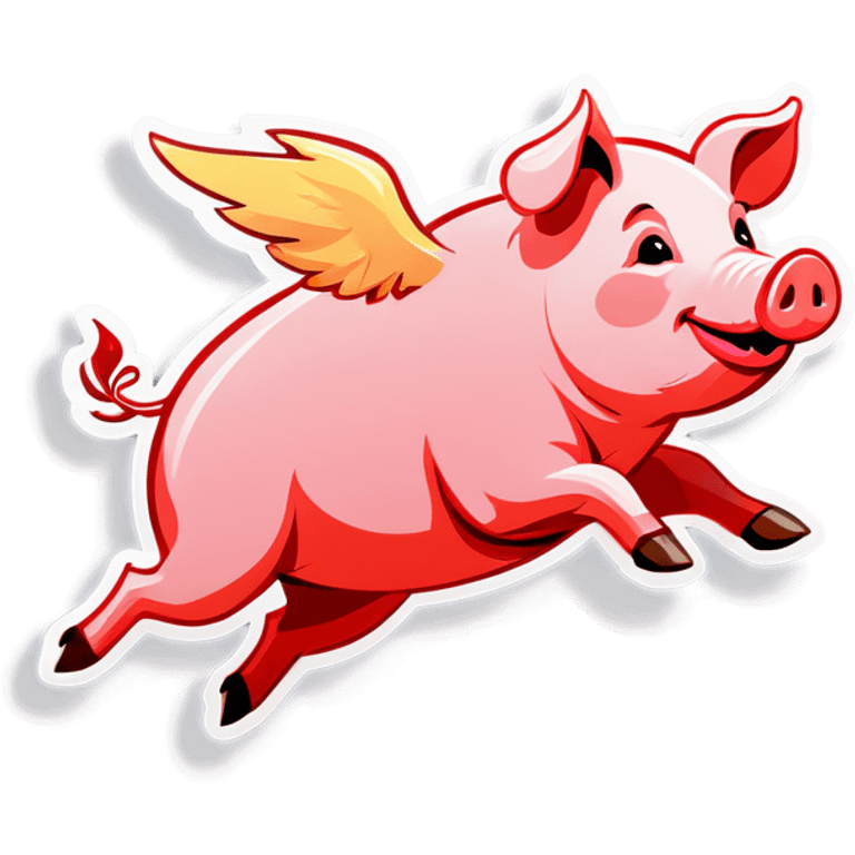 A pig flying emoji