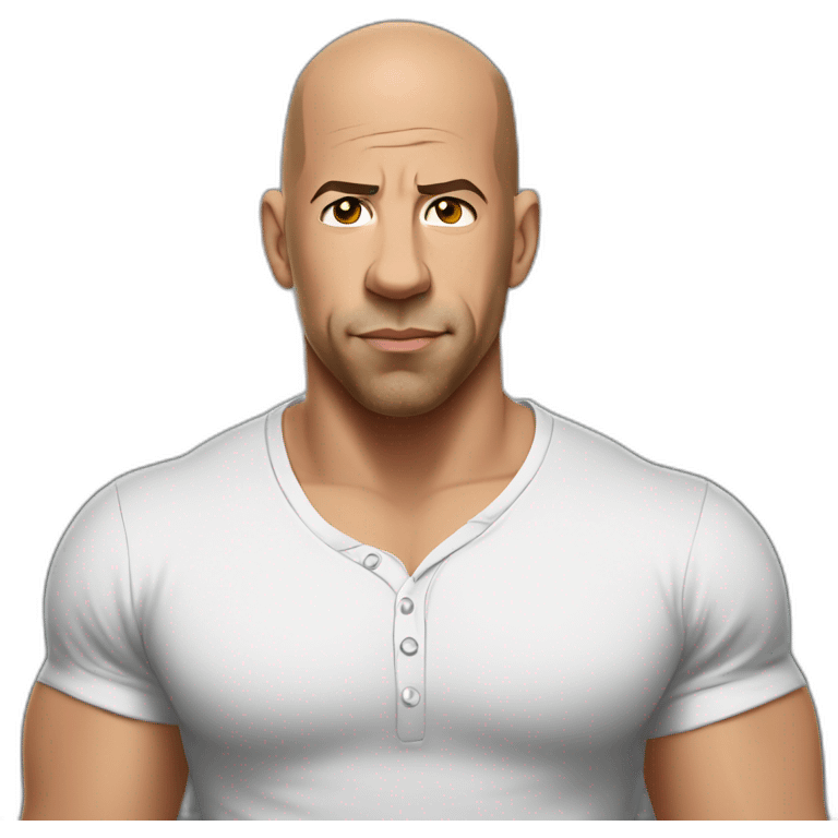 vin diesel serious cartoon wearing henley  emoji