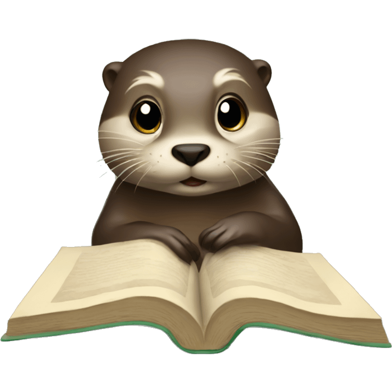 Otter reading a book emoji