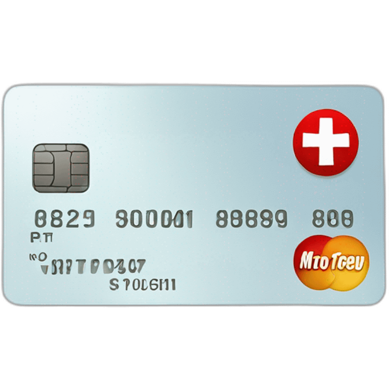 Create emoji: Credit/debit card having a large red cross mark on it indicating "No cards yet" for a clear and friendly interface.  emoji