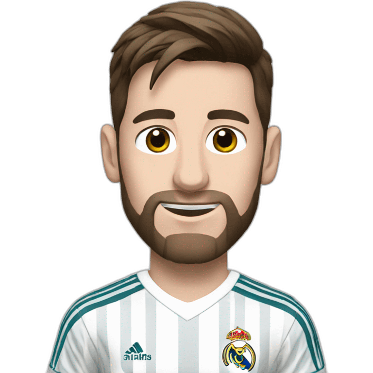 Messi wearing a white Real Madrid jersey emoji