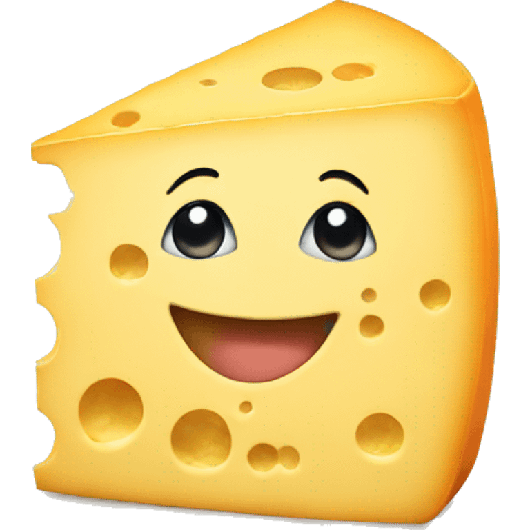 cheese with happy face emoji