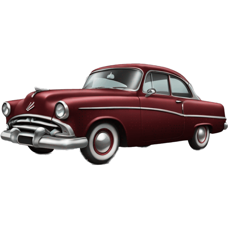 50's dark red car  emoji