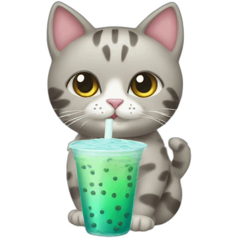 Cat with bubble tea emoji