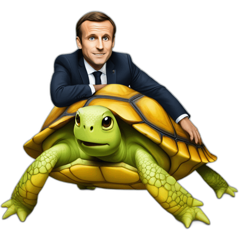 macron sur un tortue jaune emoji