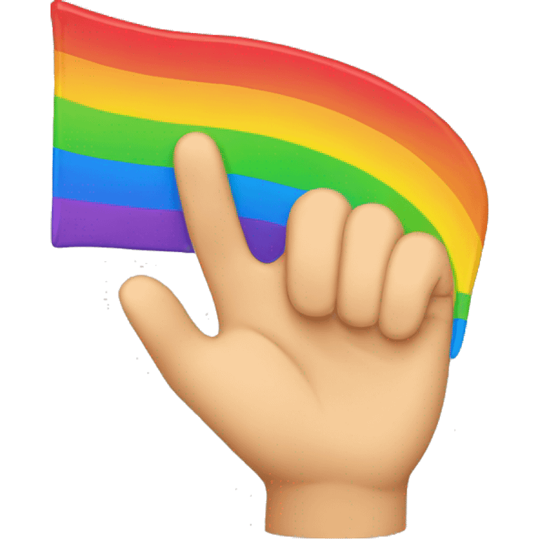 rainbow pointing emoji