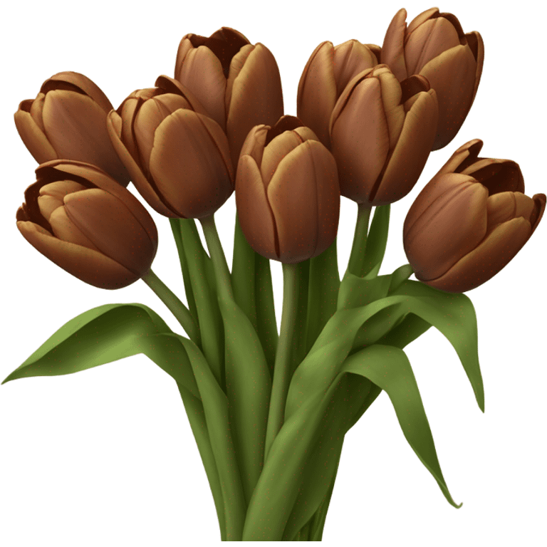 Bouquet of brown tulips emoji