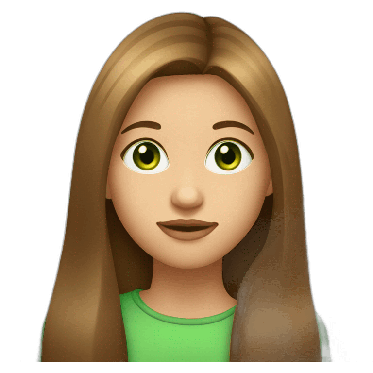 brown-straight-long-hair-and-green-eyed-girl-with-beauty-spot-on-the-chin-and-cheek emoji