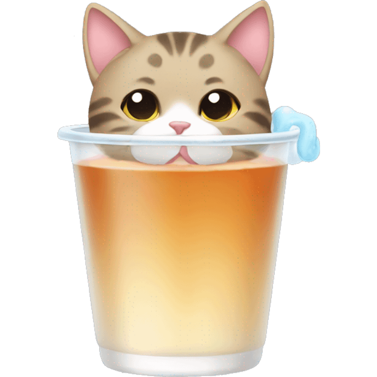 cat drinking boba emoji