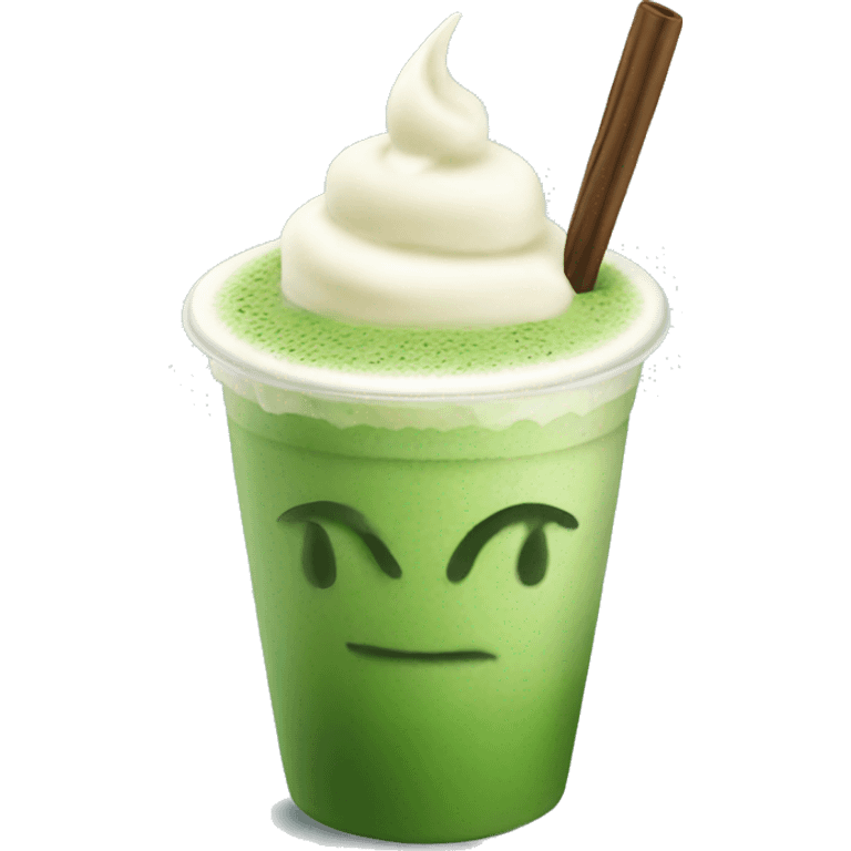 Ice matcha latte  emoji