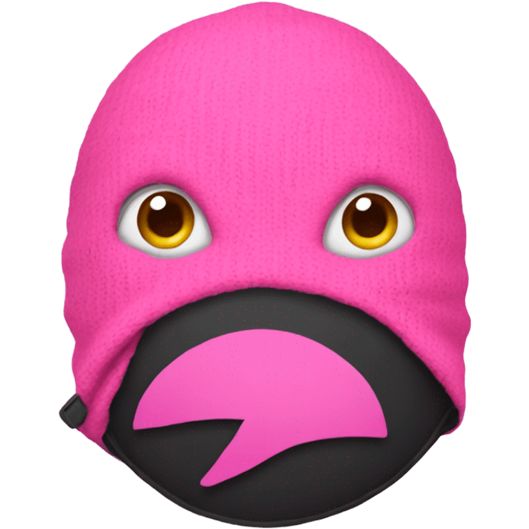 A pink fish wearing a balaclava  emoji