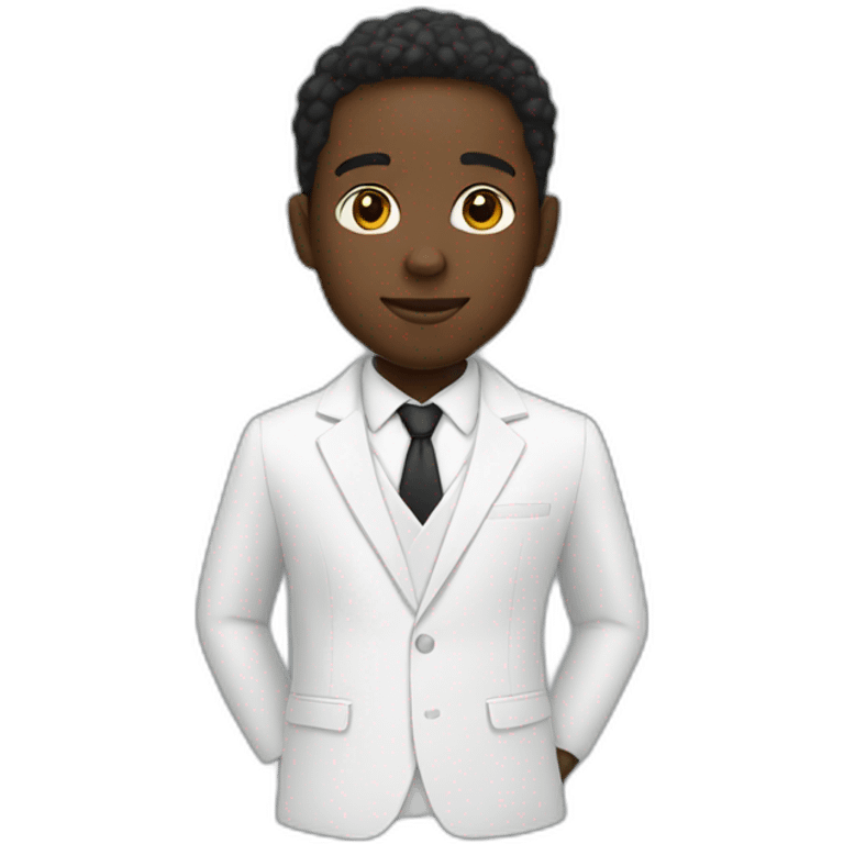 Black boy With a white suit emoji