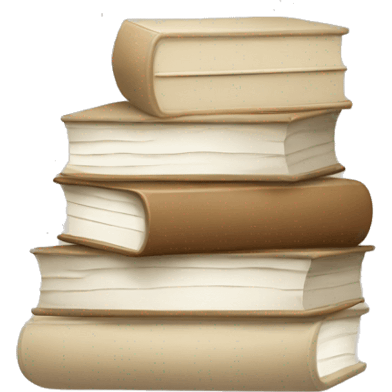 Beige white stack of books emoji