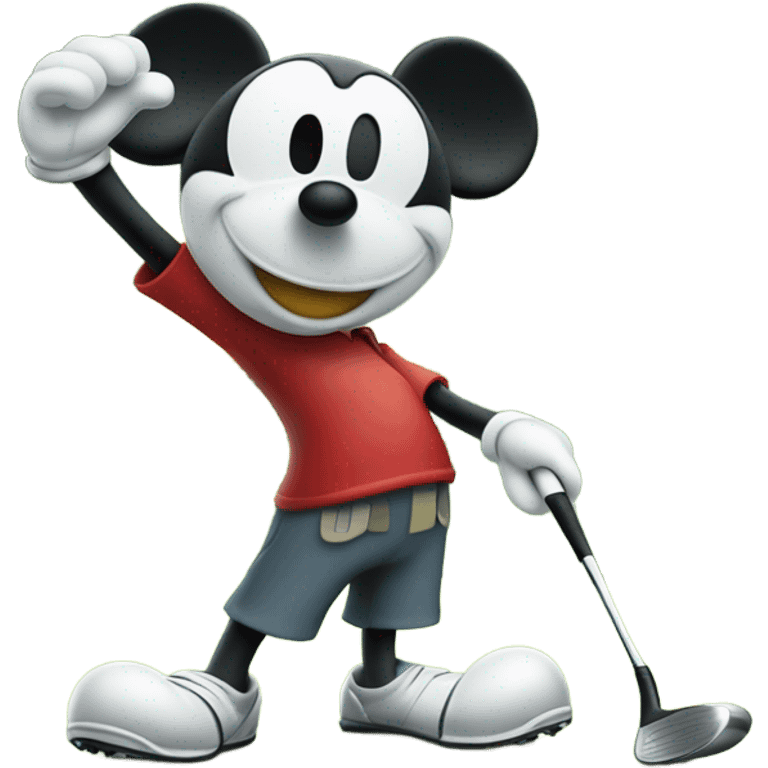 Mickey Mouse playing golf emoji