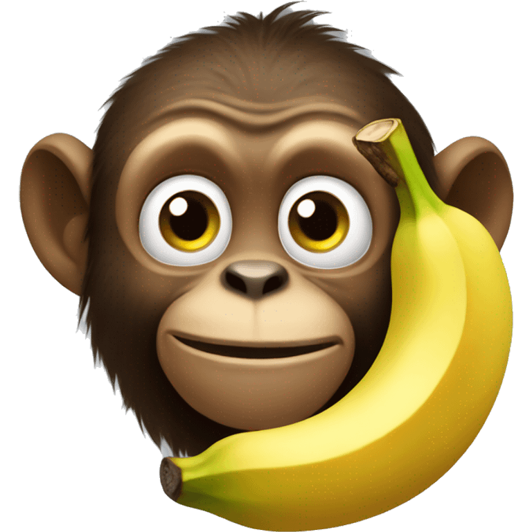 macaco comendo uma banana emoji