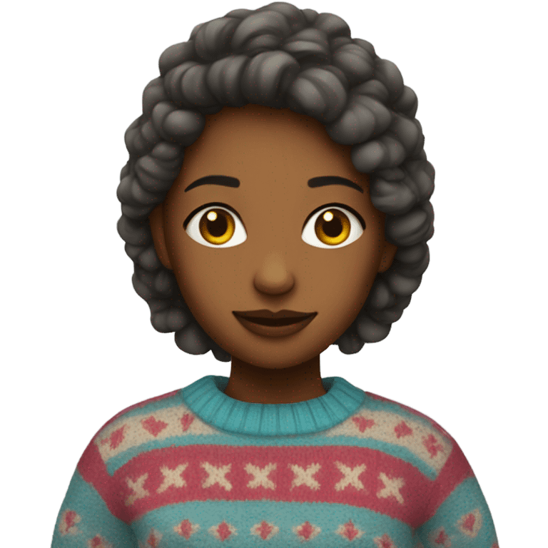 Girl with funky sweater emoji