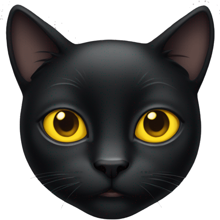 Black cat with yellow eyes  emoji