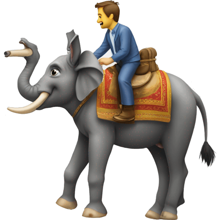 Elephant riding donkey emoji