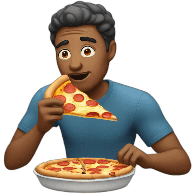 man eating pizza emoji