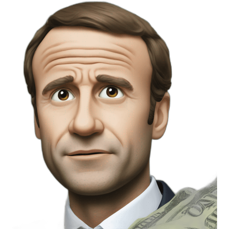 greedy macron money emoji