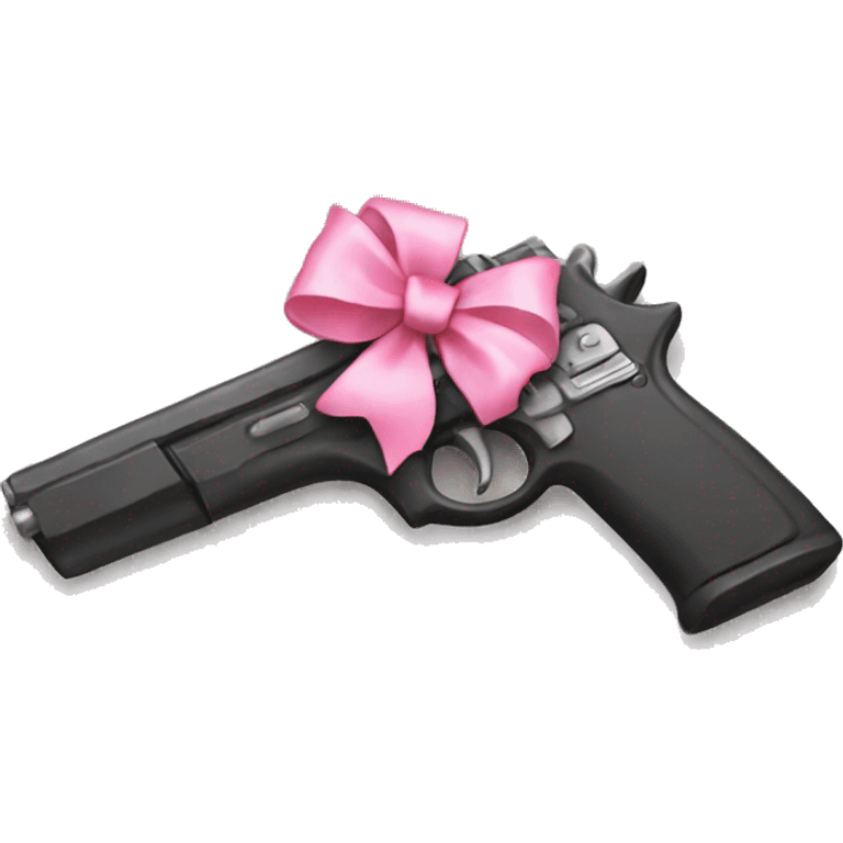 gun with a pink bow on it emoji