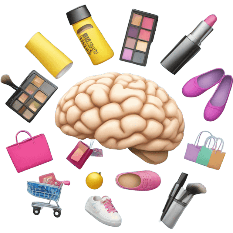 brain thinking shopping makeup footwear clothes  emoji