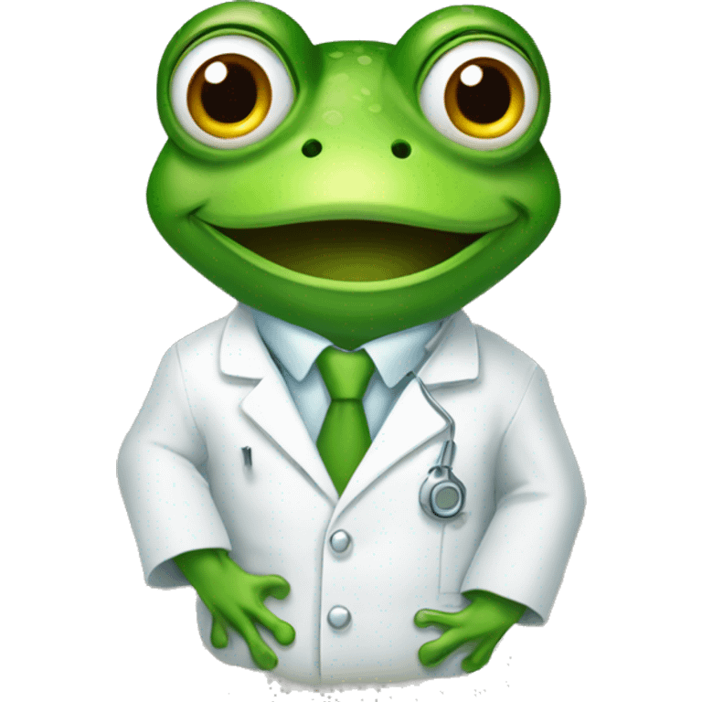 Frog in a lab coat  emoji