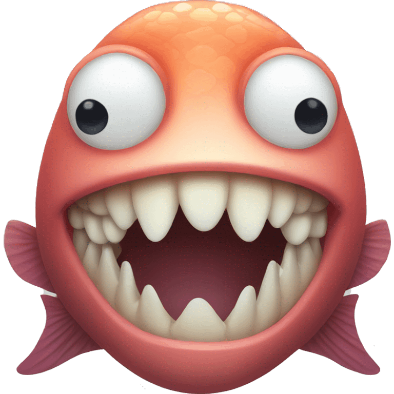 a fish with feet and teeth emoji