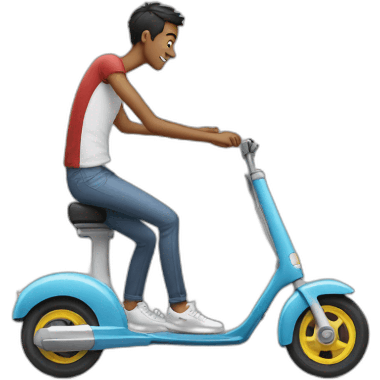 skinny guy fell off a scooter emoji