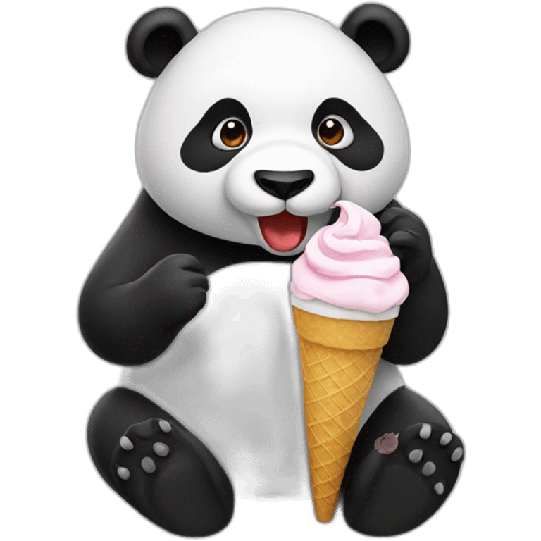 Panda eating ice cream emoji