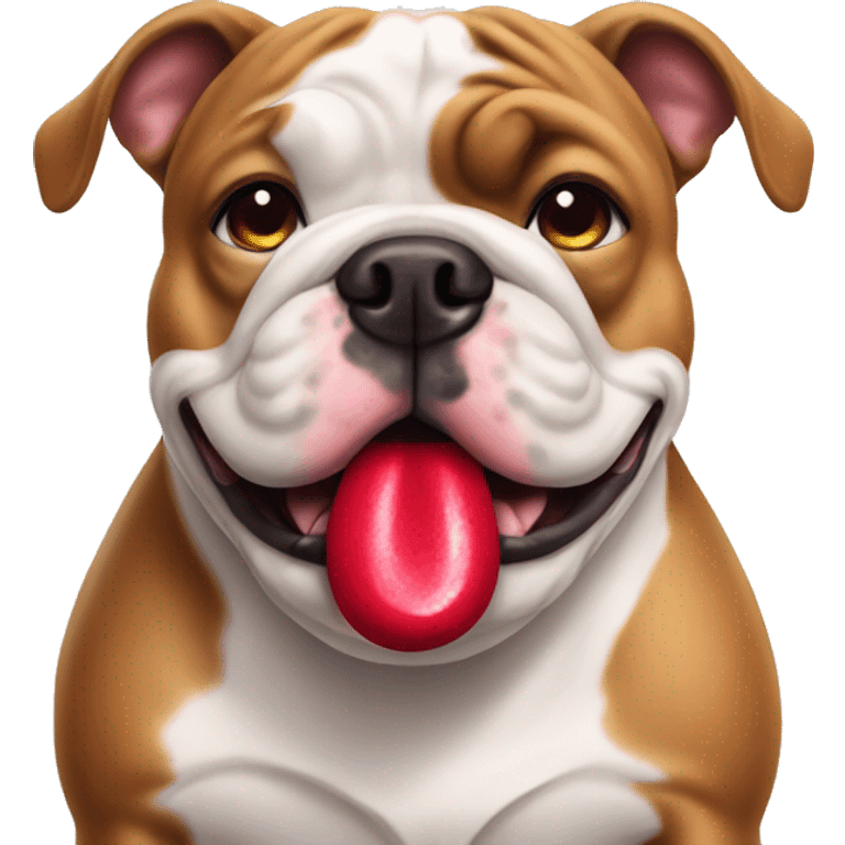 Bull dog with lipstick  emoji