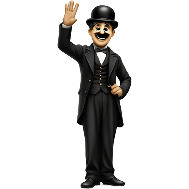 charlie chaplin raising his hand emoji