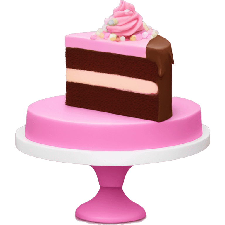 Pink background with cake and party emoji