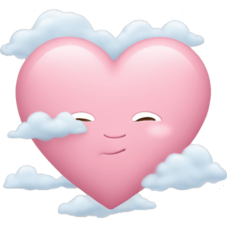 Baby pink heart with clouds  emoji