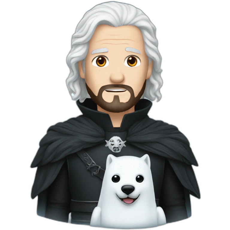 Jon Snow with Ghost emoji